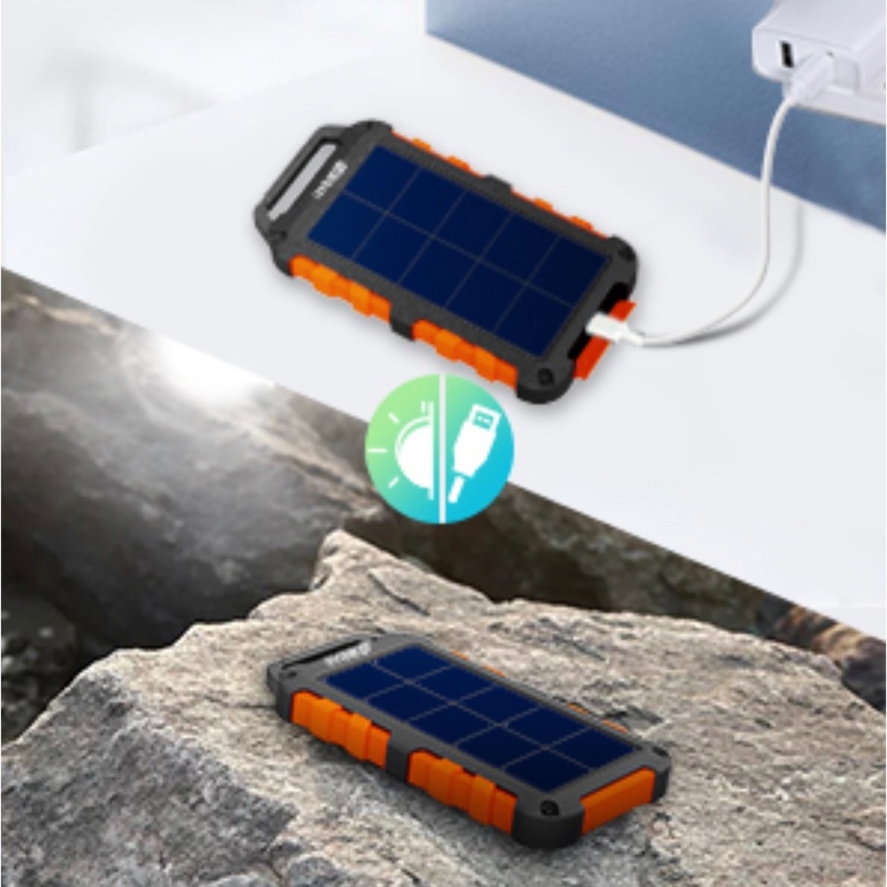 Solar Power Bank Portable Charger 10 Strong LED Flashlights iPhone iPad Samsung - Picture 9 of 10